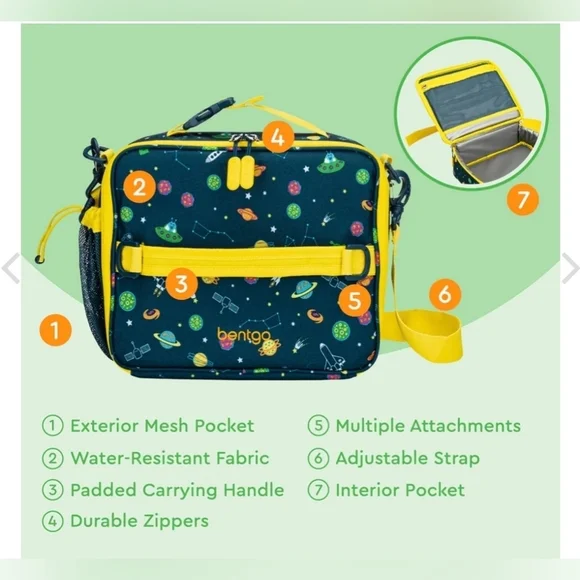 EUC, Bentgo Dinosaur Deluxe Insulated Lunch Bag - Picture 10 of 10